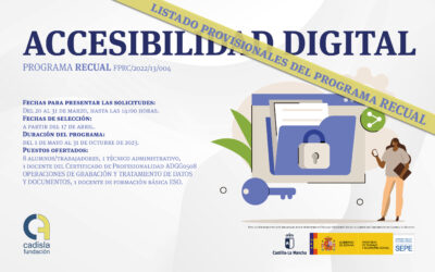 Listados provisionales del programa RECUAL – Accesibilidad Digital