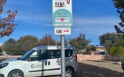 Fundación Cadisla instala la señalización del nuevo Camino Escolar Seguro de Villacañas
